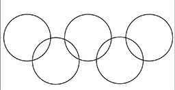 De fem olympiska ringarna, illustration.